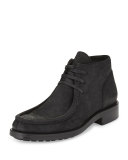 Crawford Leather Moccasin Boot, Black