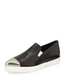 Metal Cap-Toe Loafer, Black