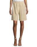 Clarkson Pleated-Front Shorts, Sahara