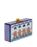Jean Luau-Panel Clutch Bag, Blue/Violet
