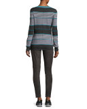 Stretch-Suede Cropped Leggings, Hematite