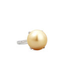 Golden South Sea Pearl and Diamond Ring