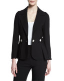 Tab-Waist One-Button Jacket, Black