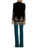 Glitter Chiffon Bell-Sleeve Blouse, Gold