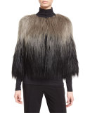 Delma Ombre Faux-Fur Jacket, Gray Ombre