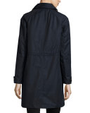 Harlington Zip-Front Hooded Parka Coat, Navy