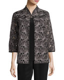 Laser Leaf Embroidered Jacket 