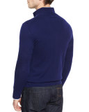 Nano-Cashmere 1/4-Zip Pullover, Navy