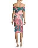 Briseide Off-the-Shoulder Floral Cocktail Dress, Multicolor