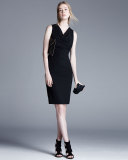 Rosemary Sleeveless Cowl-Neck Dress, Black