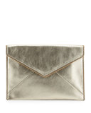 Leo Metallic Envelope Clutch Bag, Metallic Gold