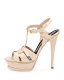 Tribute Patent 135mm Platform Sandal, Nude