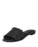 Fadey Woven Flat Slide Sandal, Black