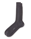 Basic Ribbed Knit Socks, Gray