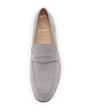 Suede Penny Loafer, Gray
