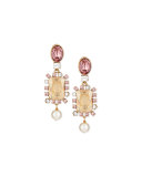 Bold Crystal Pearly Drop Earrings