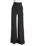 High-Waist Wide-Leg Pants, Black