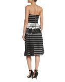 Corsica Multi-Stripe Ball Dress, Black/White