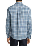 Twill Madras Plaid Oxford Shirt, Blue