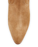 Rock Embroidered Western Bootie, Light Cigar