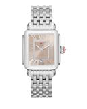 Deco Madison Watch Head with Diamonds, Silver/Beige