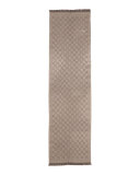 Shimmery GG Pattern Scarf, Silver
