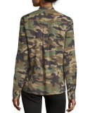 Anderson Camouflage-Print Silk Shirt