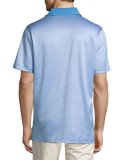 Chuck Checkered Cotton Lisle Polo Shirt, Blue
