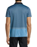 Contrast-Stripe Polo Shirt, Light Blue