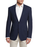 New Basic Hopsack Two-Button Sport Coat, High Navy