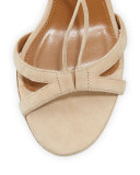 Beverly Hills 50mm Suede Lace-Up Sandal, Nude