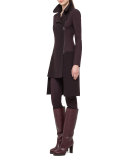 Jersey Side-Zip Skinny Pants, Mangosteen