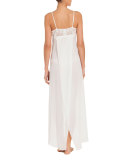 Mist Lace-Trim Long Nightgown, White