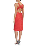 Sleeveless Jacquard Cocktail Dress, Redberry