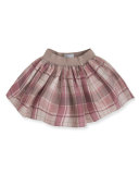 Check Skirt w/ Tulle Overlay, Pink, Size 3-6