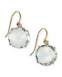 14k Yellow Gold Wire Drop Earrings in Blue Topaz