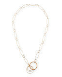18K Rose Gold Oval Link Necklace with Brown Diamonds, 36"