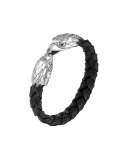 Silver Eagle Head Leather Bracelet