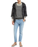 Distressed Boyfriend Jeans, Light Denim