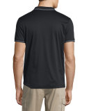 Boyd Tipped Short-Sleeve Polo Shirt, Black