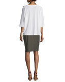 Silk Jersey Boat-Neck Top