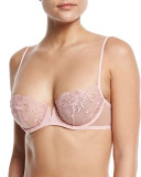 Stolen Roses Lace Underwire Demi Bra, Pink