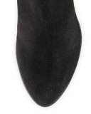 Cece Suede Tassel Wedge Bootie, Black