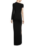 Eli One-Shoulder Maxi Dress, Black