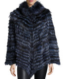 Fox Fur Poncho, Blue