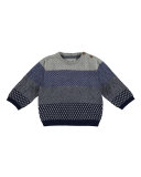 Multipattern-Stripe Pullover Sweater, Multicolor, Size 3-24 Months