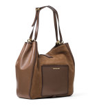 Quincy Large Shoulder Bag, Dark Caramel