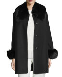 Cape Coat with Fox Collar and Cuff