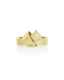 18K Yellow Gold Knot Ring with Diamonds, Size 7