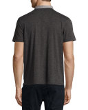 Contrast-Trim Polo Shirt, Gray/Black